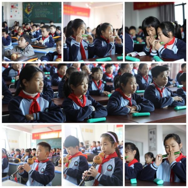 飞呈小学孩子们学乐器课堂照片